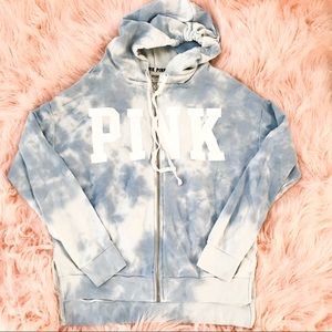 PINK Blue Zip Up Hoodie